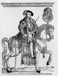 Ritratto equestre di Filippo II (1527-98) di Spagna